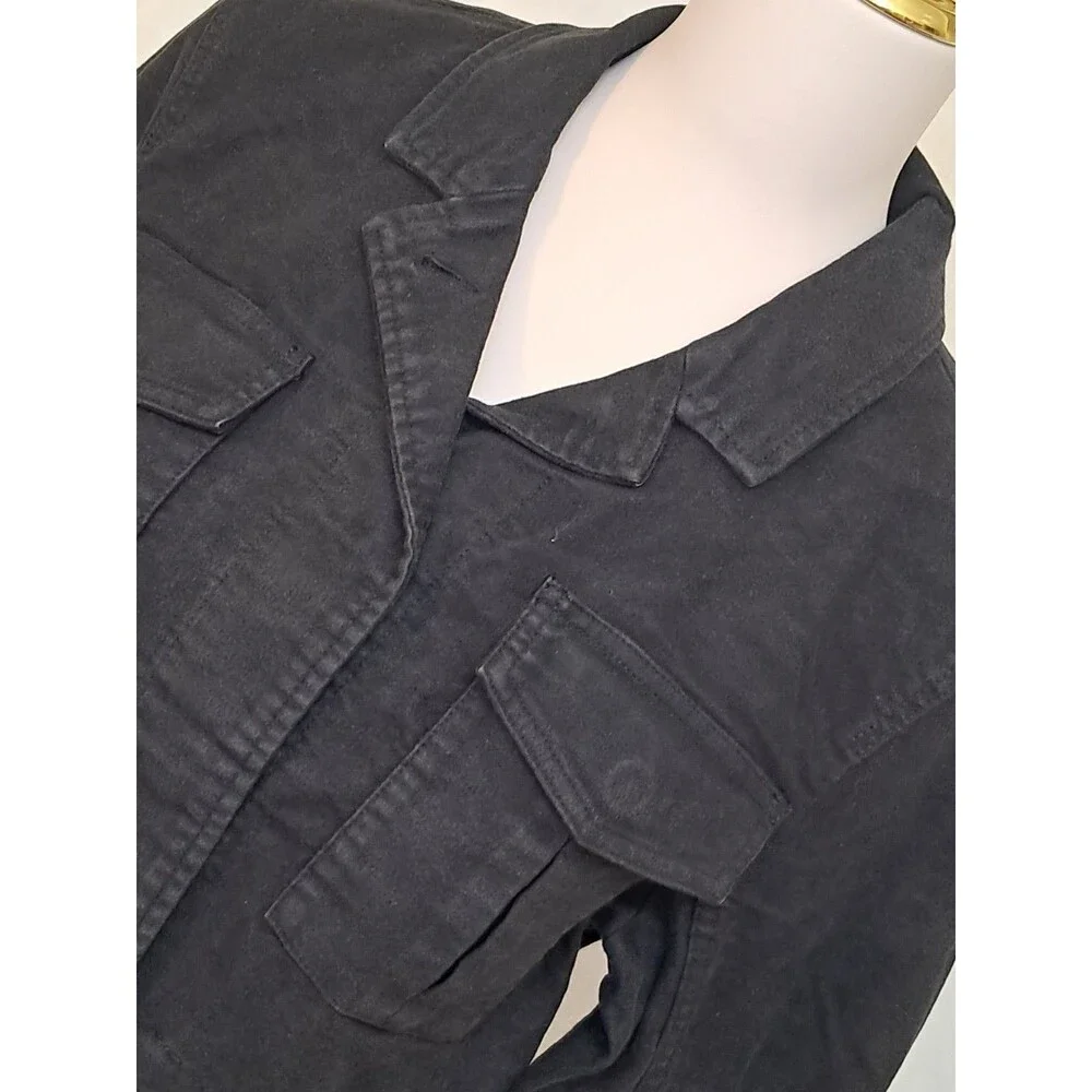 NEW J. Crew Size 8 Utility Chore Jacket In Brushed Chino Black Faded Look CN062